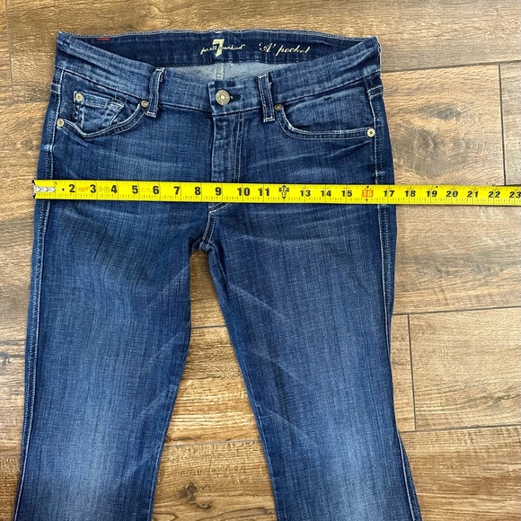 7 for all Mankind “A” Pocket Mid Rise Boot Cut Jeans with embellished Pocket 28T - Picture 4 of 15